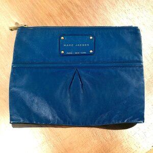 Marc by Marc Jacobs Peacock Blue Leather Clutch/Pouch Handbag Italy